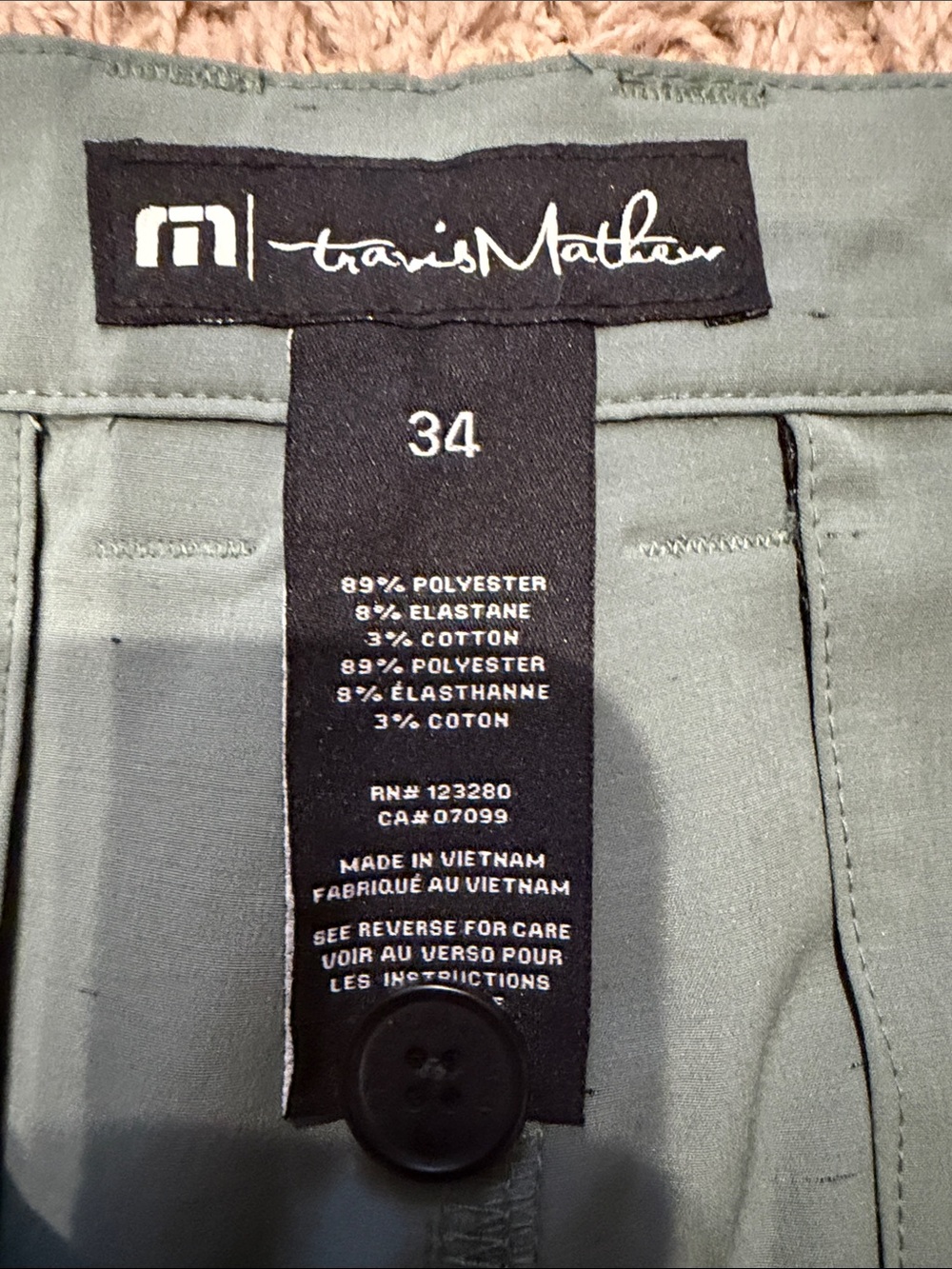 Travis Mathew Sage Green Flat-Front Performance Shorts - Picture 2 of 6